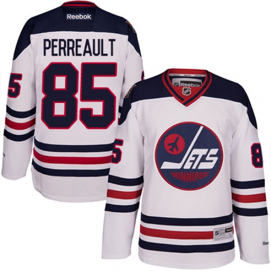 Men's Reebok Winnipeg Jets 85 Mathieu Perreault Premier White 2016 Heritage Classic NHL Jersey