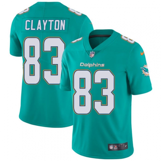 Youth Nike Miami Dolphins 83 Mark Clayton Elite Aqua Green Team Color NFL Jersey