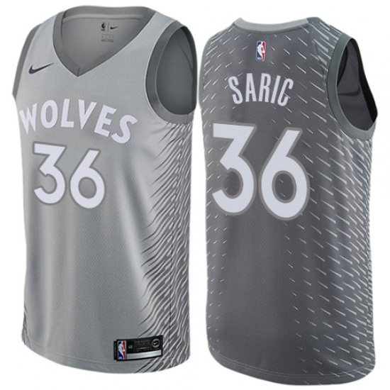 Women's Nike Minnesota Timberwolves 36 Dario Saric Swingman Gray NBA Jersey - City Edition
