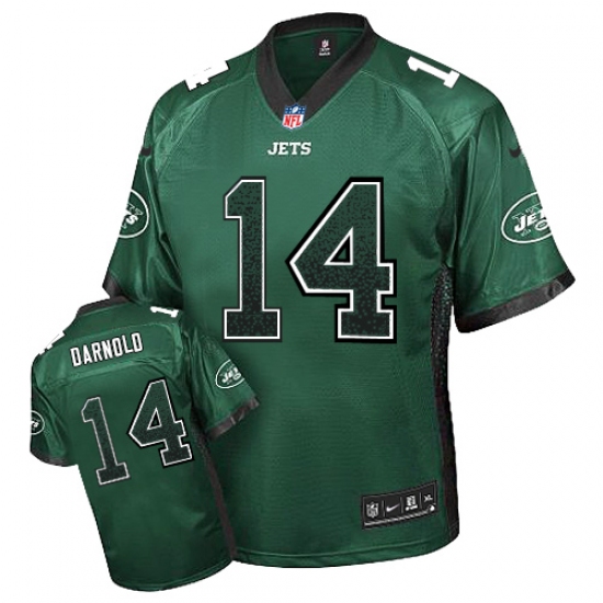 Men's Nike New York Jets 14 Sam Darnold Elite Green Drift Fashion NFL Jersey