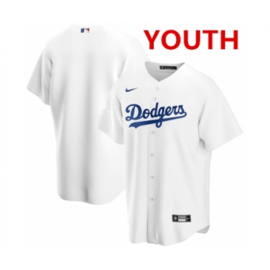 Youth Los Angeles Dodgers Blank White Cool Base Stitched MLB Jersey