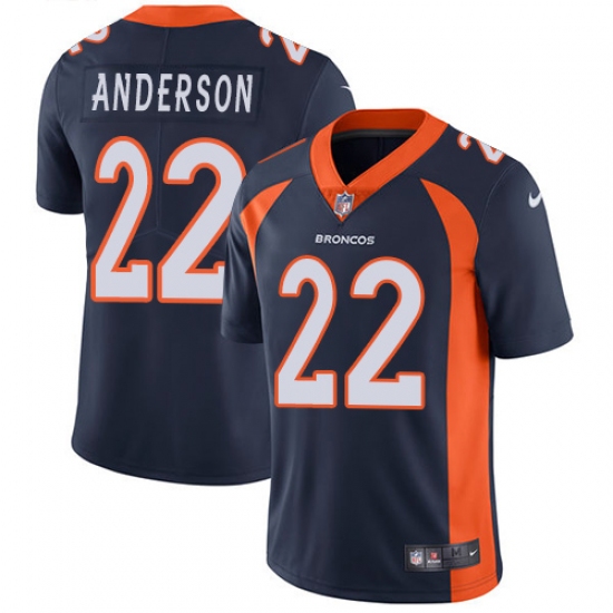 Youth Nike Denver Broncos 22 C.J. Anderson Navy Blue Alternate Vapor Untouchable Limited Player NFL Jersey