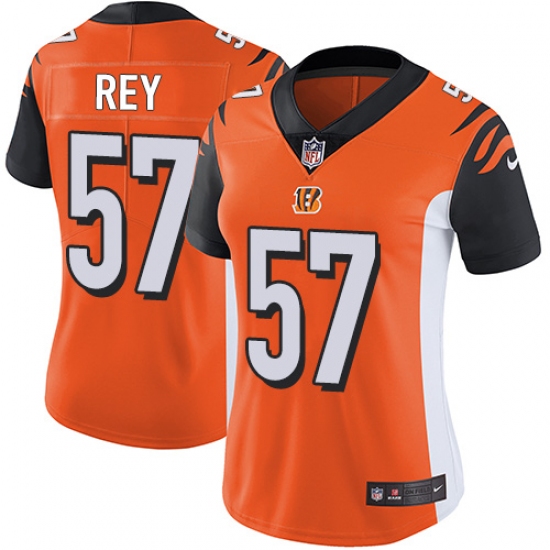 Women's Nike Cincinnati Bengals 57 Vincent Rey Vapor Untouchable Limited Orange Alternate NFL Jersey