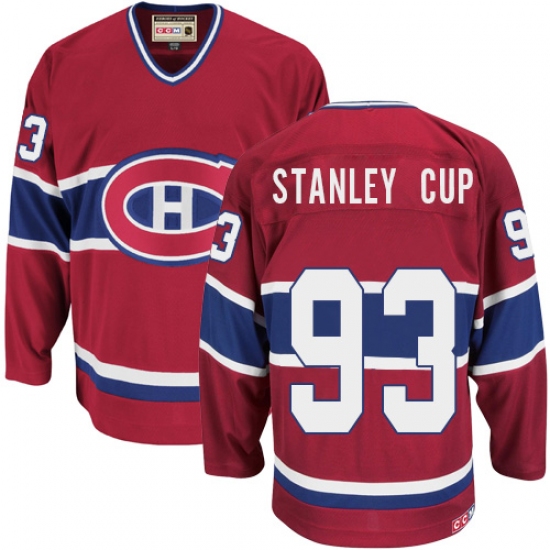 Men's CCM Montreal Canadiens 93 Stanley Cup Premier Red Throwback NHL Jersey