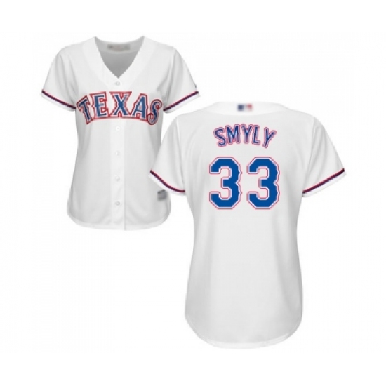 Women's Texas Rangers 33 Drew Smyly Replica White Home Cool Base Baseball Jersey