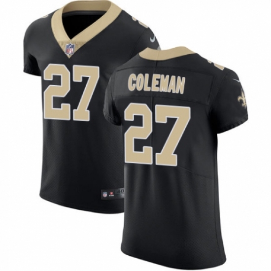 Men's Nike New Orleans Saints 27 Kurt Coleman Black Team Color Vapor Untouchable Elite Player NFL Jersey