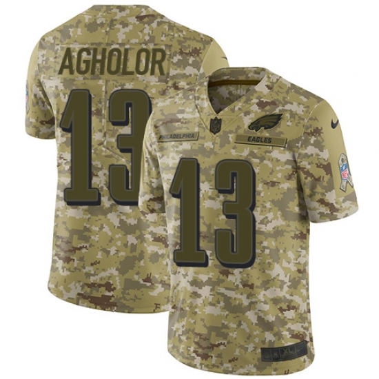 Youth Nike Philadelphia Eagles 13 Nelson Agholor Limited Camo 2018 Salute to Service NFL Jersey