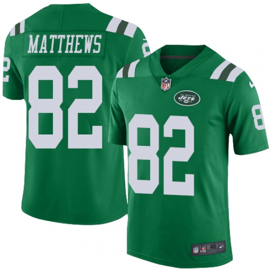 Men's Nike New York Jets 82 Rishard Matthews Elite Green Rush Vapor Untouchable NFL Jersey