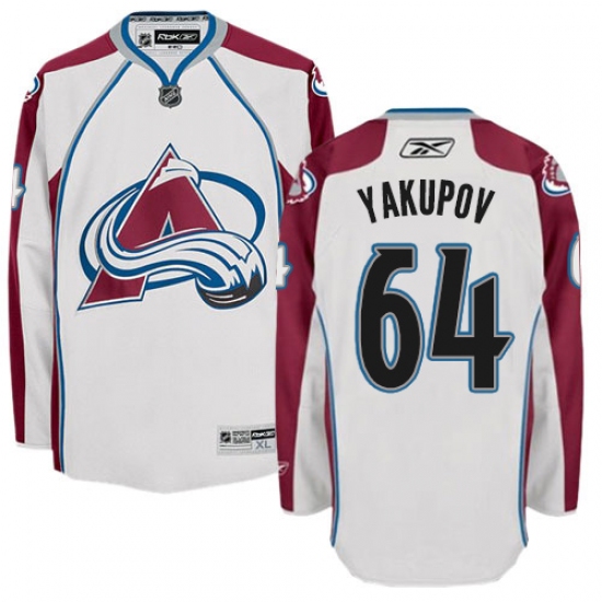 Youth Reebok Colorado Avalanche 64 Nail Yakupov Authentic White Away NHL Jersey