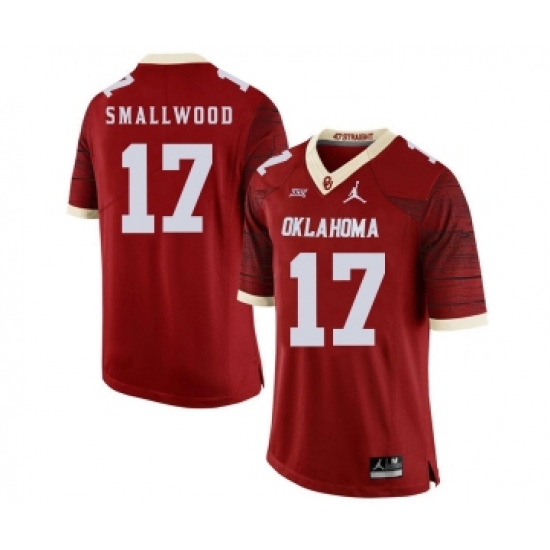 Oklahoma Sooners 17 Jordan Smallwood Red 47 Game Winning Streak College Football Jersey