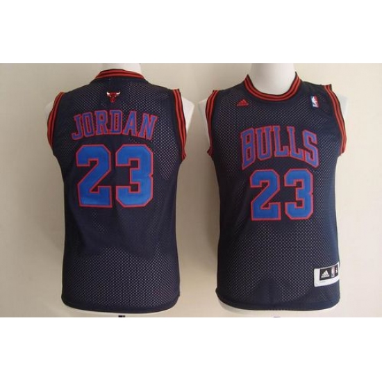 Youth Adidas Chicago Bulls 23 Michael Jordan Swingman Black Blue No. NBA Jersey