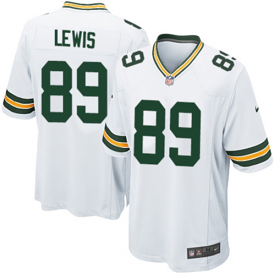 Men's Nike Green Bay Packers 89 Marcedes Lewis Game White NFL Jersey
