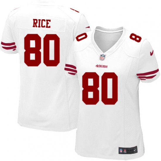 Women's Nike San Francisco 49ers 80 Jerry Rice Game White NFL Jersey