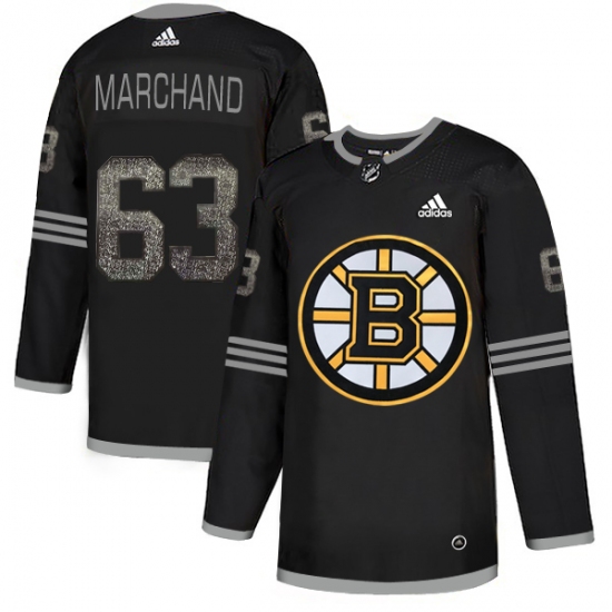 Men's Adidas Boston Bruins 63 Brad Marchand Black Authentic Classic Stitched NHL Jersey