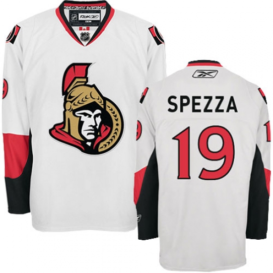 Women's Reebok Ottawa Senators 19 Jason Spezza Authentic White Away NHL Jersey