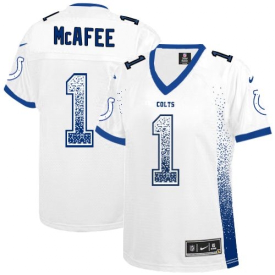 Women's Nike Indianapolis Colts 1 Pat McAfee Elite White Drift Fashion NFL Jersey