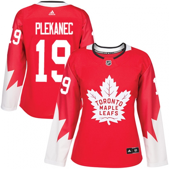 Women's Adidas Toronto Maple Leafs 19 Tomas Plekanec Authentic Red Alternate NHL Jersey
