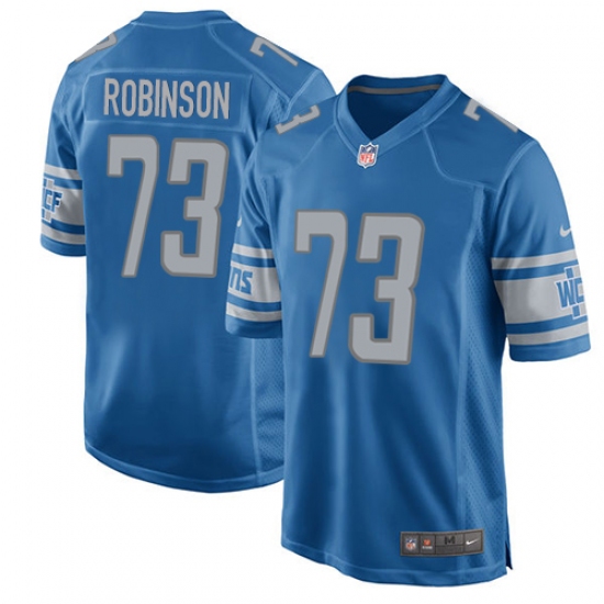 Men's Nike Detroit Lions 73 Greg Robinson Game Light Blue Team Color NFL Jersey