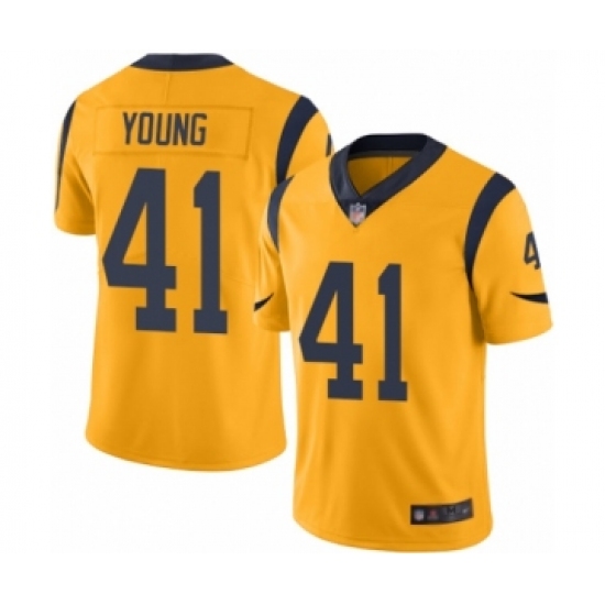 Men's Los Angeles Rams 41 Kenny Young Limited Gold Rush Vapor Untouchable Football Jersey