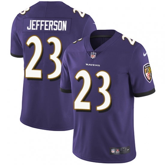 Men's Nike Baltimore Ravens 23 Tony Jefferson Purple Team Color Vapor Untouchable Limited Player NFL Jersey