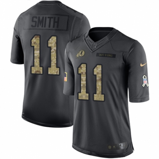 Men's Nike Washington Redskins 11 Alex Smith Limited Black 2016 Salute to Service NFL Jersey