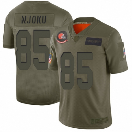 Women's Cleveland Browns 85 David Njoku Limited Camo 2019 Salute to Service Football Jersey