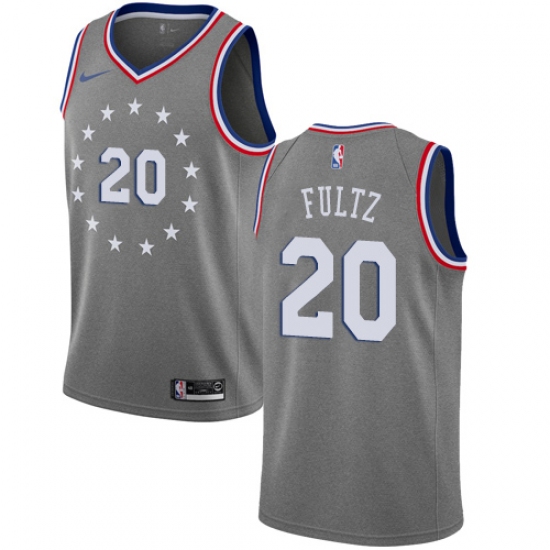 Youth Nike Philadelphia 76ers 20 Markelle Fultz Swingman Gray NBA Jersey - City Edition