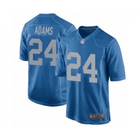 Men's Detroit Lions 24 Andrew Adams Game Blue Alternate Football Jersey