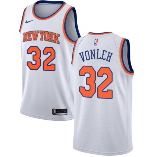 Youth Nike New York Knicks 32 Noah Vonleh Swingman White NBA Jersey - Association Edition