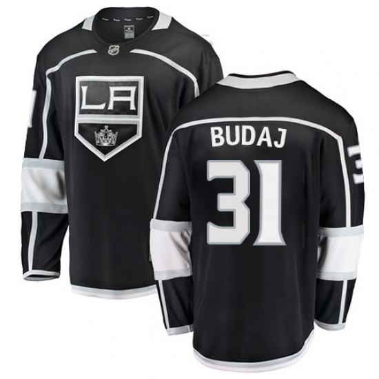 Youth Los Angeles Kings 31 Peter Budaj Authentic Black Home Fanatics Branded Breakaway NHL Jersey