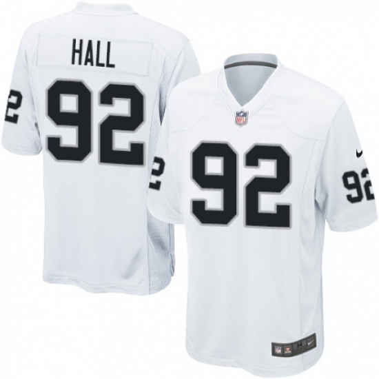 Men's Nike Oakland Raiders 92 P.J. Hall Game White NFL Jersey