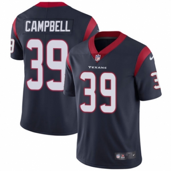 Youth Nike Houston Texans 39 Ibraheim Campbell Navy Blue Team Color Vapor Untouchable Limited Player NFL Jersey