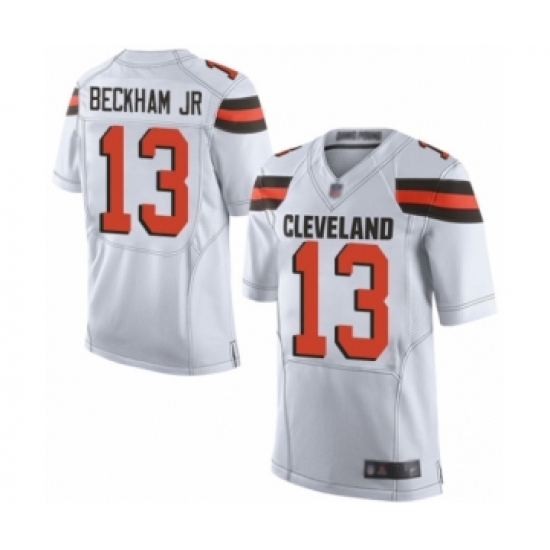 Men's Odell Beckham Jr. Elite White Nike Jersey NFL Cleveland Browns 13 Road