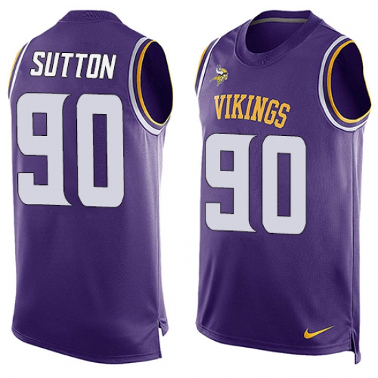 Men's Nike Minnesota Vikings 90 Will Sutton Limited Purple Player Name & Number Tank Top NFL Jersey