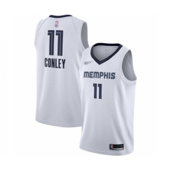 Women's Memphis Grizzlies 11 Mike Conley Swingman White Finished Basketball Jersey - Association Edition