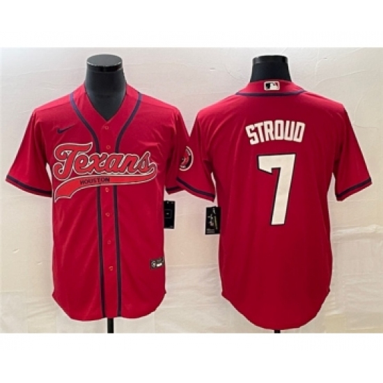 Men's Houston Texans 7 C.J. Stroud Red Cool Base Stitched Baseball Jersey