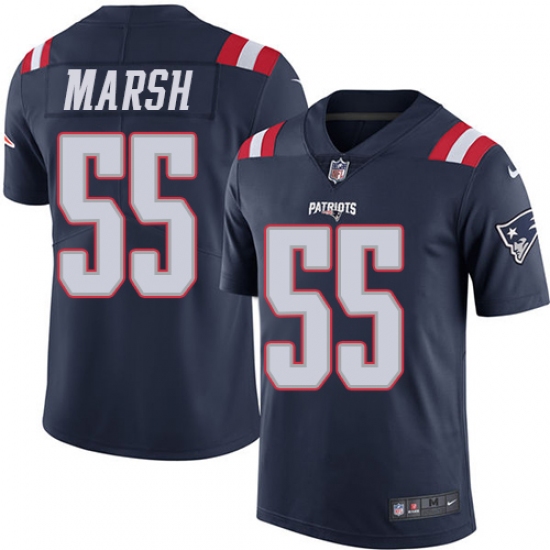 Men's Nike New England Patriots 55 Cassius Marsh Limited Navy Blue Rush Vapor Untouchable NFL Jersey