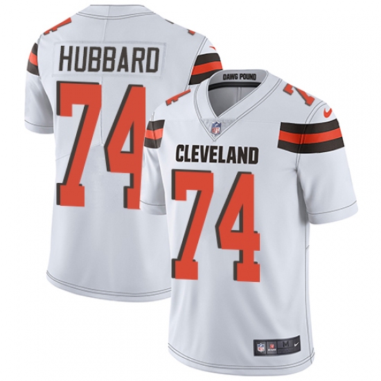 Men's Nike Cleveland Browns 74 Chris Hubbard White Vapor Untouchable Limited Player NFL Jersey