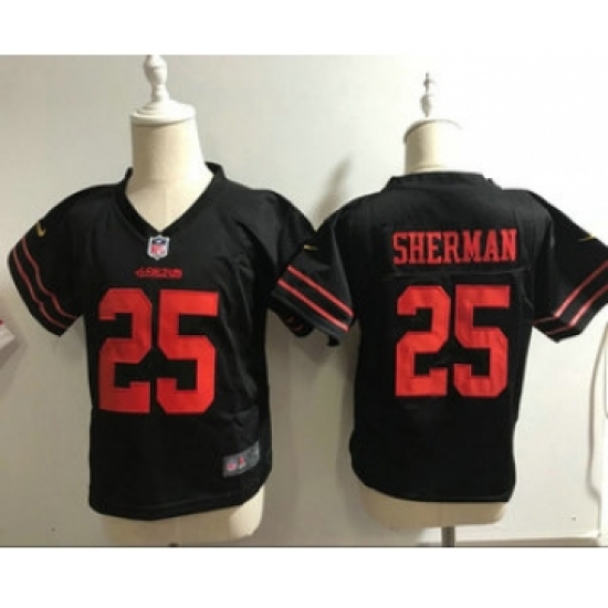 Toddler San Francisco 49ers 25 Richard Sherman Black Alternate Stitched NFL Nike Game Jersey