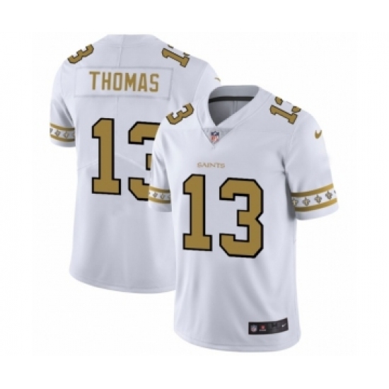 Men's New Orleans Saints 13 Michael Thomas White Team Logo Cool Edition Jersey