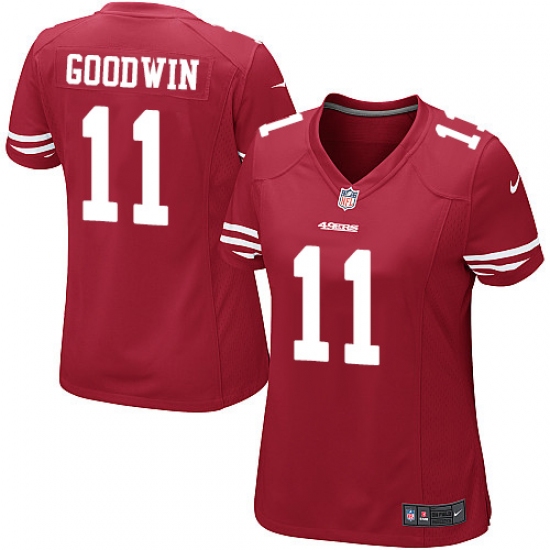Women's Nike San Francisco 49ers 11 Marquise Goodwin Game Red Team Color NFL Jersey