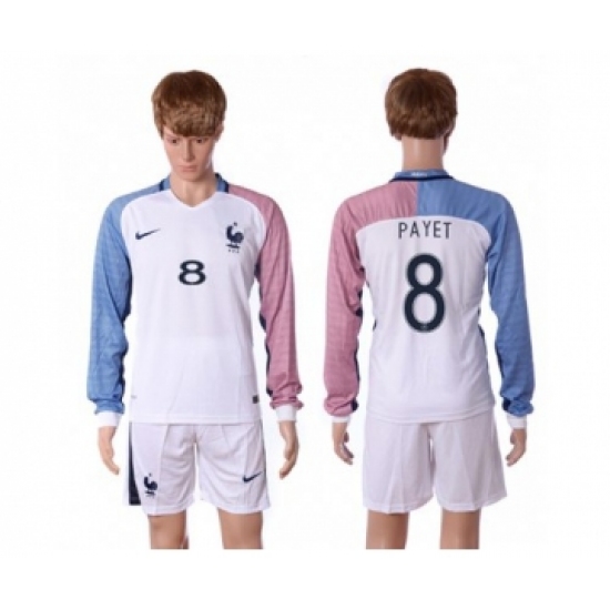 France 8 Payet Away Long Sleeves Soccer Country Jersey
