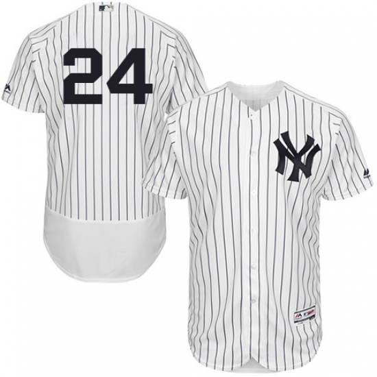 Men's Majestic New York Yankees 24 Gary Sanchez White Home Flexbase Authentic Collection MLB Jersey