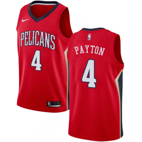 Men's Nike New Orleans Pelicans 4 Elfrid Payton Authentic Red NBA Jersey Statement Edition