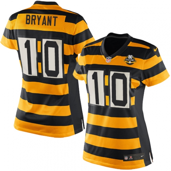 Women's Nike Pittsburgh Steelers 10 Martavis Bryant Game Yellow/Black Alternate 80TH Anniversary Throwback NFL Jersey