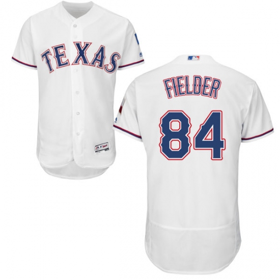 Men's Majestic Texas Rangers 84 Prince Fielder White Flexbase Authentic Collection MLB Jersey