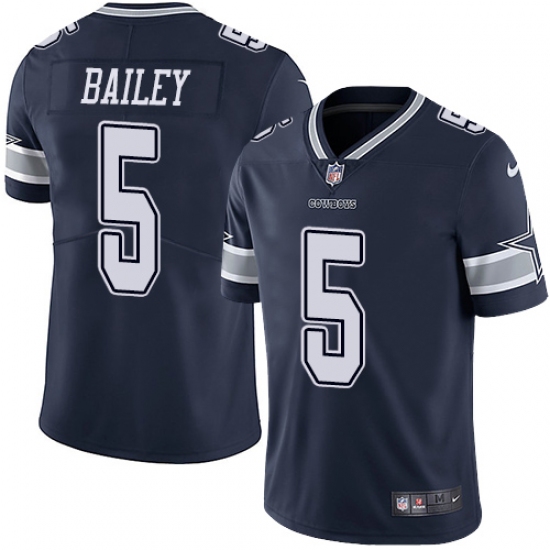 Youth Nike Dallas Cowboys 5 Dan Bailey Navy Blue Team Color Vapor Untouchable Limited Player NFL Jersey
