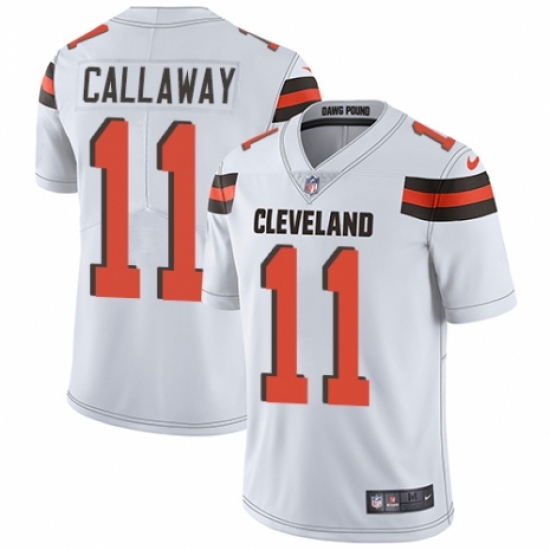 Men's Nike Cleveland Browns 11 Antonio Callaway White Vapor Untouchable Limited Player NFL Jersey