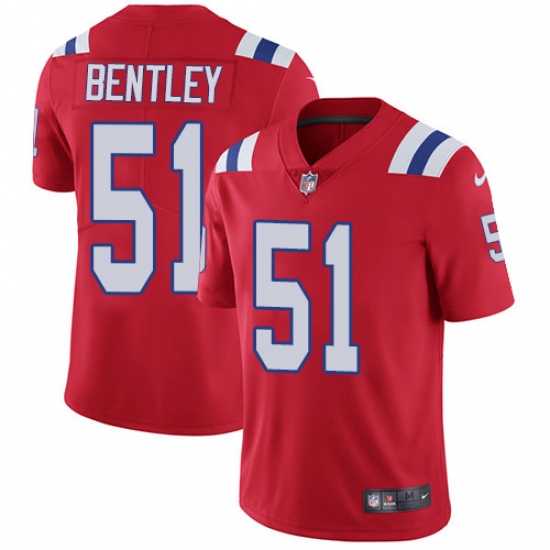 Men's Nike New England Patriots 51 Ja'Whaun Bentley Red Alternate Vapor Untouchable Limited Player NFL Jersey