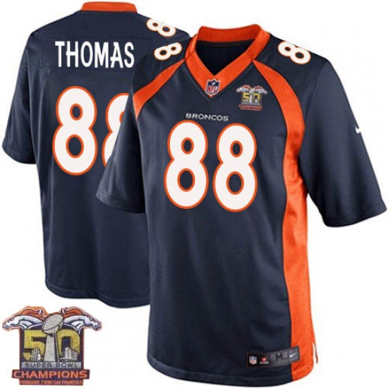 Youth Nike Denver Broncos 88 Demaryius Thomas Elite Navy Blue Alternate Super Bowl 50 Champions NFL Jersey